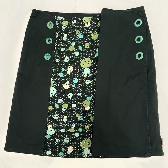 Skunkfunk Green Wrap Cotton Skirt sz 3 - Picture 2 of 6